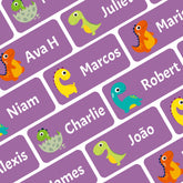 StacynKirill Personalized Name Labels for Kids Custom Stcikers Washable for Clothes and Gear Non Iron Waterproof for Kids Stuff Daycare Toddlers School Supplies Water Bottle Camp 0.5"X1.2" (Dinosaur)Stacy & Kirill